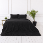 Plush Bedding Set “Minky Black”. Plush Bedding, 200x220 cm. Soft and warm black plush bedding set for modern interiors.