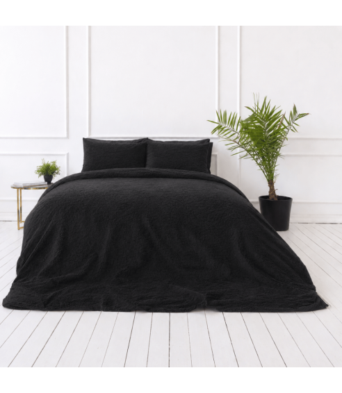 Plush Bedding Set “Minky Black”. Bedding sets 200x220