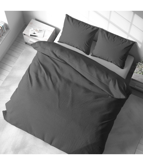 Plush Bedding Set “Minky Dark Grey”. Bedding sets 200x220