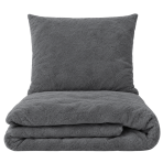 Plush Bedding Set “Minky Dark Grey”. Plush Bedding, 200x220 cm. Dark grey plush bedding set for a cozy and elegant atmosphere. Plush Bedding Set “Minky Dark Grey”. Plush Bedding, 200x220 cm. Dark grey plush bedding set for a cozy and elegant atmosphere.
