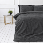 Plush Bedding Set “Minky Dark Grey”. Plush Bedding, 200x220 cm. Soft and warm plush fabric bedding set in a deep grey shade. Plush Bedding Set “Minky Dark Grey”. Plush Bedding, 200x220 cm. Soft and warm plush fabric bedding set in a deep grey shade.