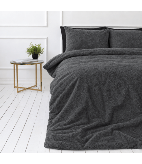 Plush Bedding Set “Minky Dark Grey”. Bedding sets 200x220