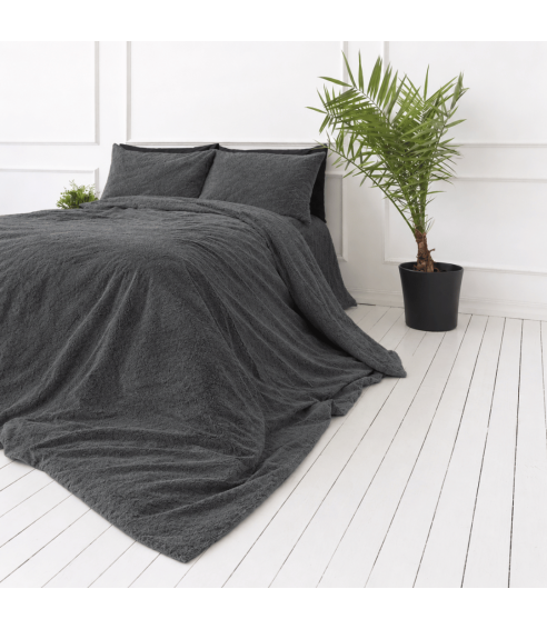 Plush Bedding Set “Minky Dark Grey”. Bedding sets 200x220