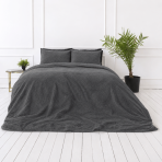 Plush Bedding Set “Minky Dark Grey”. Plush Bedding, 200x220 cm. Luxurious dark grey plush bedding set with a soft velvet-like texture. Plush Bedding Set “Minky Dark Grey”. Plush Bedding, 200x220 cm. Luxurious dark grey plush bedding set with a soft velvet-like texture.
