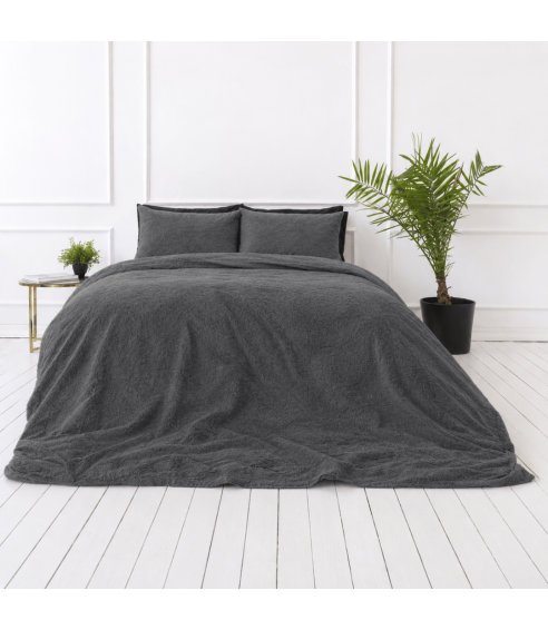 Plush Bedding Set “Minky Dark Grey”. Bedding sets 200x220