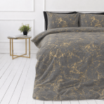 Plush Bedding Set “Minky Gilded Grey”. Plush Bedding, 200x220 cm. Dark grey bedding decorated with irregular gold-colored marble lines. Plush Bedding Set “Minky Gilded Grey”. Plush Bedding, 200x220 cm. Dark grey bedding decorated with irregular gold-colored marble lines.