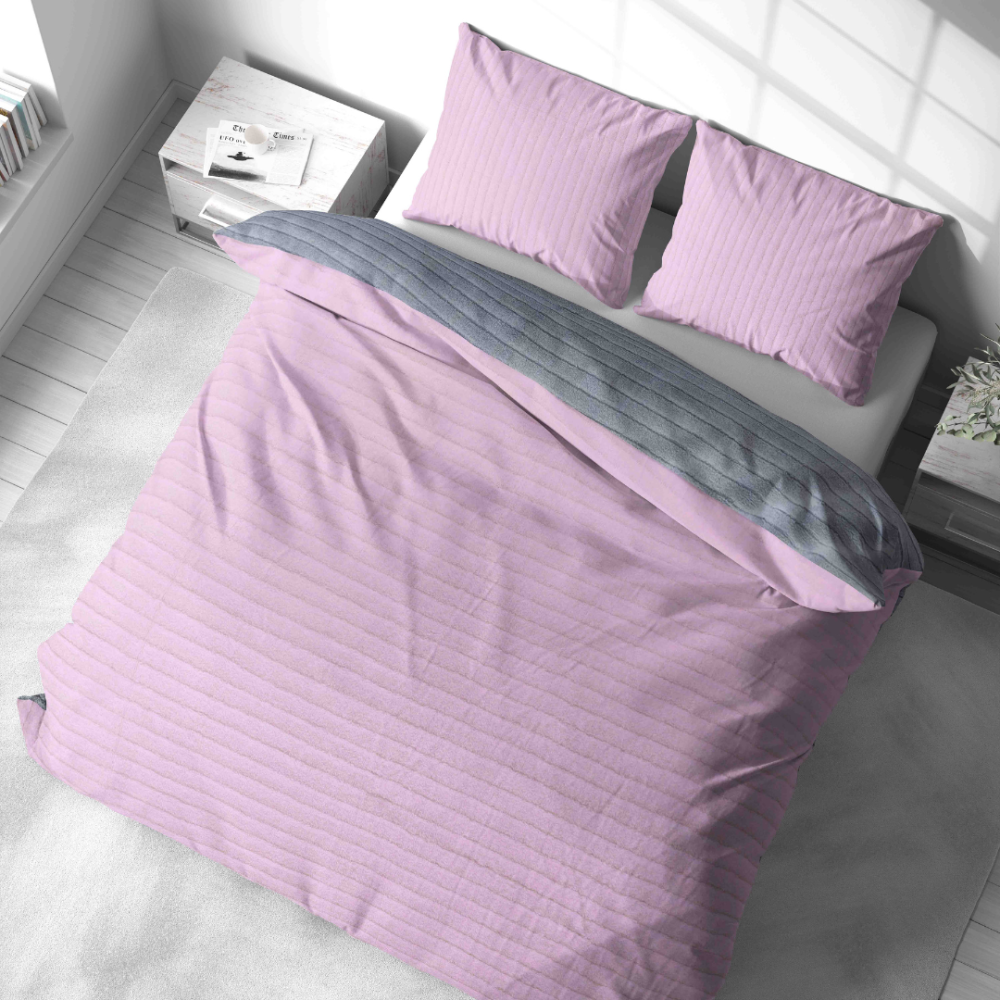 Plush Bedding Set “Minky Pink”. Pink bedding, 200x220 cm. Soft light pink plush bedding set, perfect for a calming and cozy sleep space.