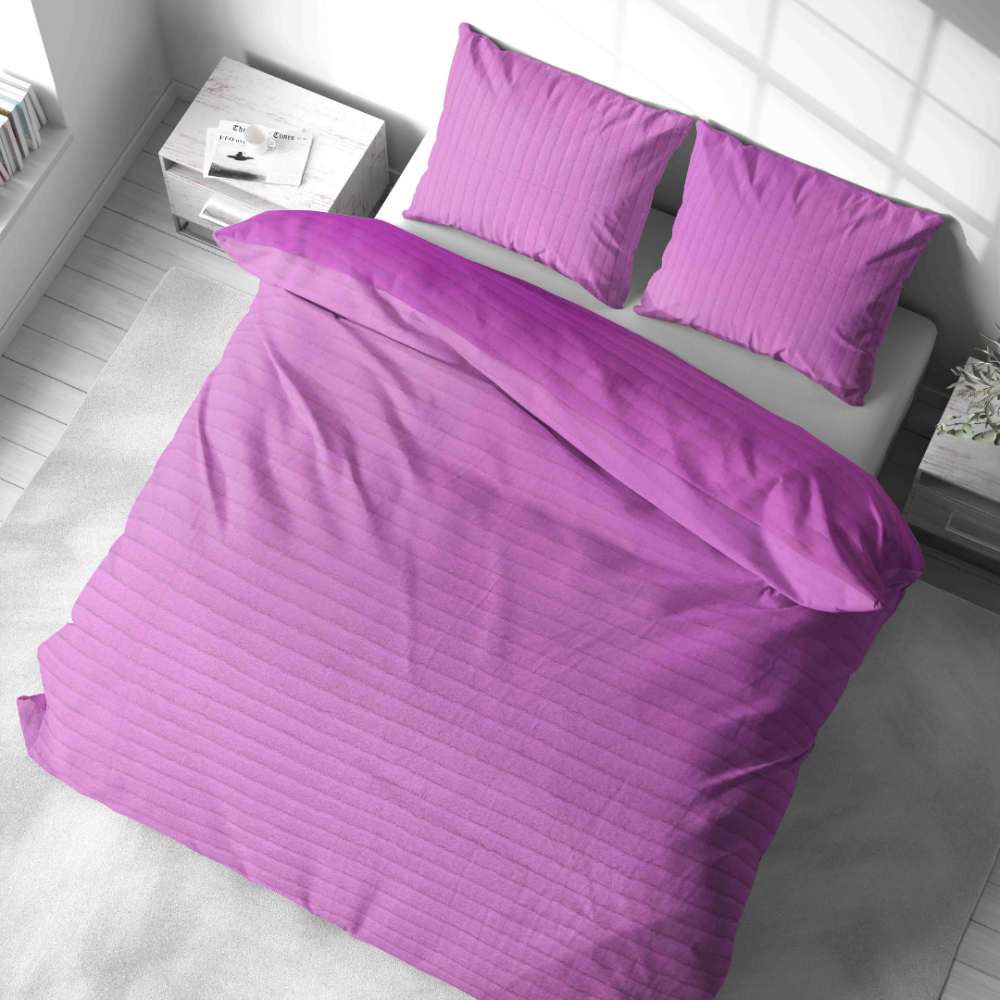 Plush Bedding Set “Minky Violet”. Purple bedding, 200x220 cm. Rich violet plush bedding set provides a plush, comfortable experience with a hint of glamour.