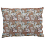 Premium satin pillowcases “Coralline Mirage”. Pillowcase with a seashell pattern in a warm brown shade.