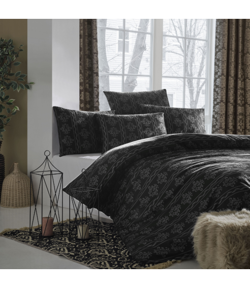 Premium Sateen Bedding Set „Bailey Black“. Satin bedding sets