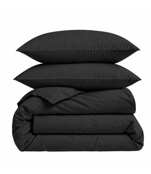 Premium Sateen Bedding Set „Black Stripe Sateen“. Satin bedding sets