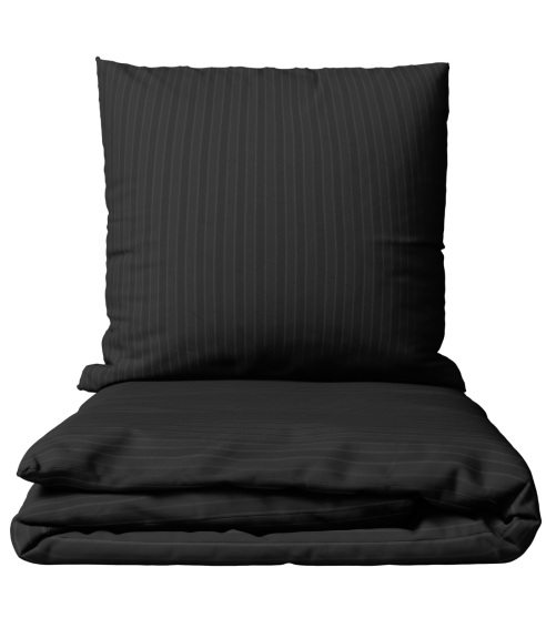 Premium Sateen Bedding Set „Black Stripe Satin“. Satin bedding sets
