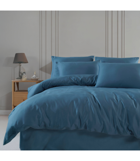 Premium Sateen Bedding Set „Blue stone“. Satin bedding sets
