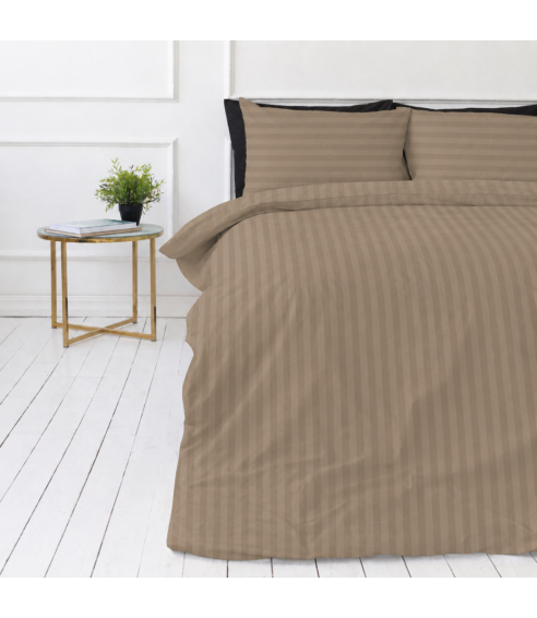 Premium Sateen Bedding Set „Brandy Stripe Sateen“. Satin bedding sets