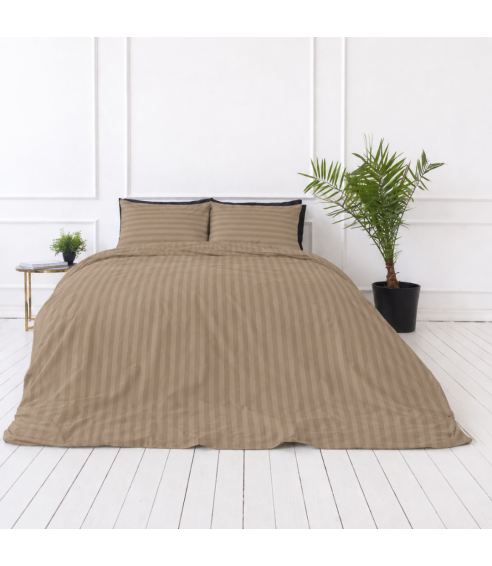 Premium Sateen Bedding Set „Brandy Stripe Sateen“. Satin bedding sets