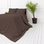 Premium Sateen Bedding Set „Brown Stripe Sateen“. Mako cotton sateen bedding, 140x200 cm, 150x200 cm, 160x200 cm, 180x200 cm, 200x200 cm, 200x220 cm, 220x240 cm. Brown duvet cover with vertical tonal stripes. Premium Sateen Bedding Set „Brown Stripe Sateen“. Mako cotton sateen bedding, 140x200 cm, 150x200 cm, 160x200 cm, 180x200 cm, 200x200 cm, 200x220 cm, 220x240 cm. Brown duvet cover with vertical tonal stripes.