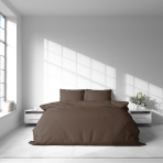 Premium Sateen Bedding Set "Brown". Brown bedding sets, 140x200 cm, 200x200 cm, 200x220 cm. Soft brown bedding set, adding a touch of natural warmth and comfort to your space.