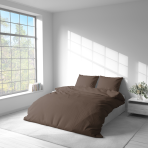 Premium Sateen Bedding Set "Brown". Brown bedding sets, 140x200 cm, 200x200 cm, 200x220 cm. Elegant brown bedding set, perfect for creating a rich and inviting bedroom atmosphere.