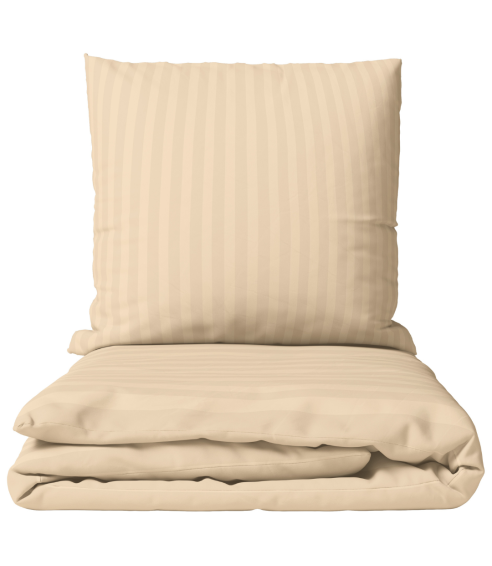 Premium Sateen Bedding Set „Champagne Stripe Sateen“. Satin bedding sets