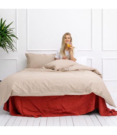 Premium Sateen Bedding Set „Classic coffee“. Satin bedding sets