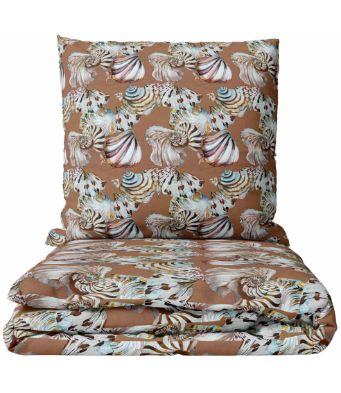 Premium Sateen Bedding Set „Coralline Mirage“. Satin bedding sets