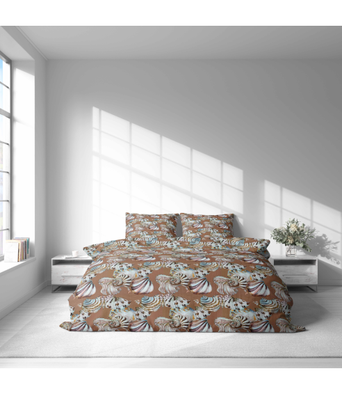 Premium Sateen Bedding Set „Coralline Mirage“. Satin bedding sets