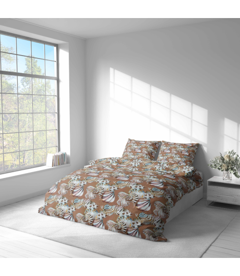 Premium Sateen Bedding Set „Coralline Mirage“. Satin bedding sets