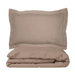 Premium Sateen Bedding Set „Dark ecru“. Brown bedding sets, 140x200 cm, 150x200 cm, 160x200 cm, 180x200 cm, 200x200 cm, 200x220 cm, 220x240 cm