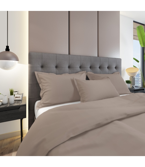 Premium Sateen Bedding Set „Dark ecru“. Satin bedding sets