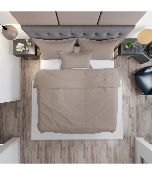 Premium Sateen Bedding Set „Dark ecru“. Satin bedding sets