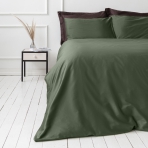 Premium Sateen Bedding Set „Dark green“. Bedding sets 135x200, 140x200 cm, 200x200 cm, 200x220 cm. Elegant dark green satin bedding.