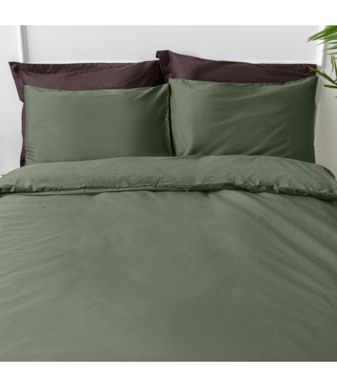 Premium Sateen Bedding Set „Dark green“. Satin bedding sets