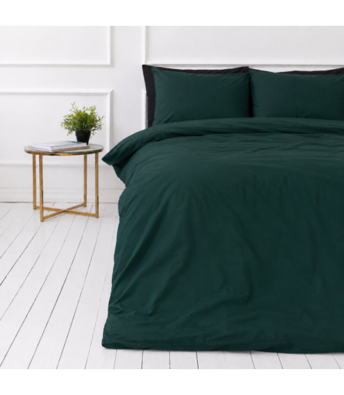 Premium Sateen Bedding Set „Dark green sateen“. Satin bedding sets