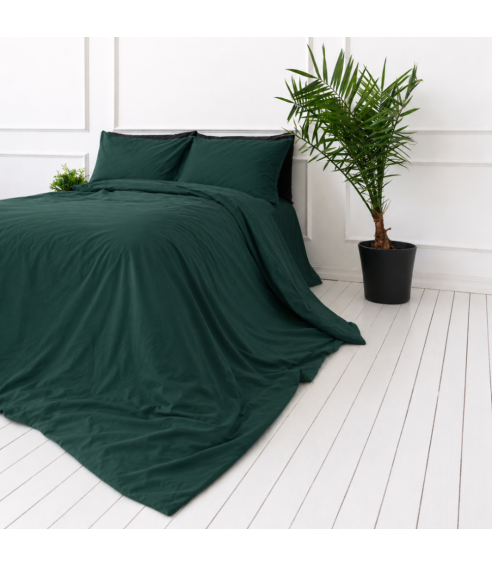 Premium Sateen Bedding Set „Dark green sateen“. Satin bedding sets