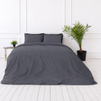 Premium Sateen Bedding Set „Dark Grey sateen“. Mako cotton sateen bedding, 140x200 cm, 150x200 cm, 160x200 cm, 180x200 cm, 200x200 cm, 200x220 cm, 220x240 cm