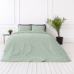 Premium Sateen Bedding Set „Eucalyptus“. Bedding sets 150x200, 100x140 cm, 140x200 cm, 150x200 cm, 160x200 cm, 180x200 cm, 200x200 cm, 200x220 cm, 220x240 cm. Soft green elegant minimalist bedding set