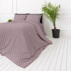 Premium Sateen Bedding Set „Grape Stripe Sateen“. Mako cotton sateen bedding, 140x200 cm, 150x200 cm, 160x200 cm, 180x200 cm, 200x200 cm, 200x220 cm, 220x240 cm. Mauve duvet cover with vertical stripes. Premium Sateen Bedding Set „Grape Stripe Sateen“. Mako cotton sateen bedding, 140x200 cm, 150x200 cm, 160x200 cm, 180x200 cm, 200x200 cm, 200x220 cm, 220x240 cm. Mauve duvet cover with vertical stripes.