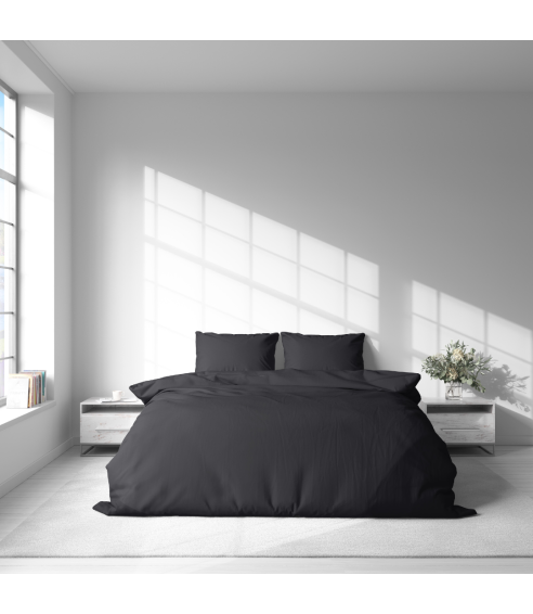 Premium Sateen Bedding Set „Graphite Satin“. Satin bedding sets