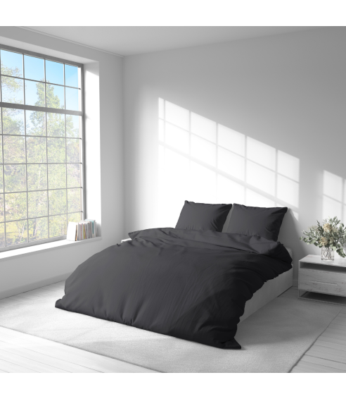 Premium Sateen Bedding Set „Graphite Satin“. Satin bedding sets