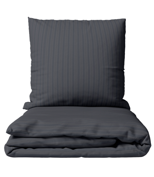 Premium Sateen Bedding Set „Graphite Stripe Satin“. Satin bedding sets
