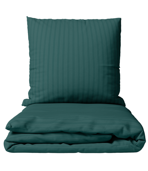 Premium Sateen Bedding Set „Green Stripe Satin“. Satin bedding sets