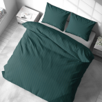 Premium Sateen Bedding Set „Green Stripe Satin“. Bedding sets 135x200, 140x200 cm, 200x200 cm
