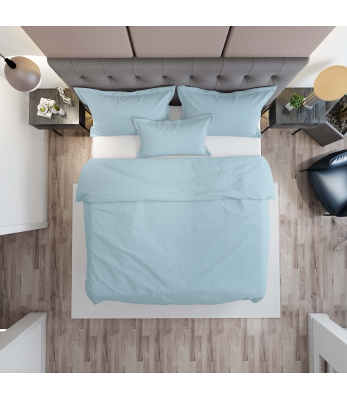 Premium Sateen Bedding Set „Ice blue“. Satin bedding sets