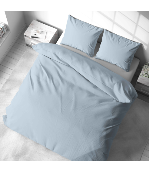 Premium Sateen Bedding Set „Light blue glow“. Satin bedding sets
