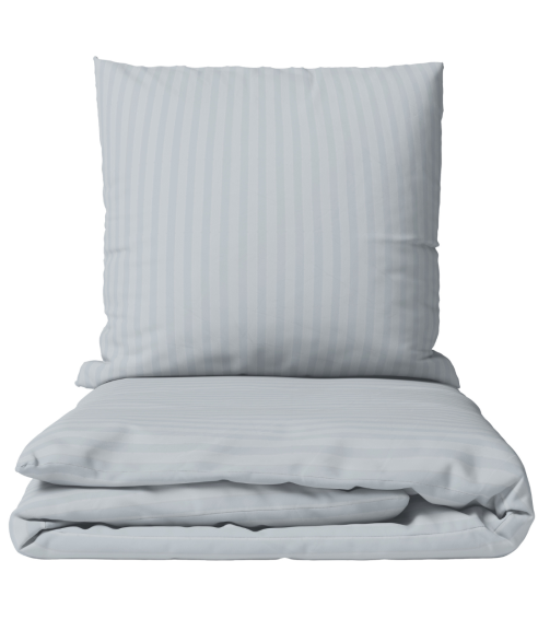 Premium Sateen Bedding Set „Light Gray Stripe Satin“. Satin bedding sets