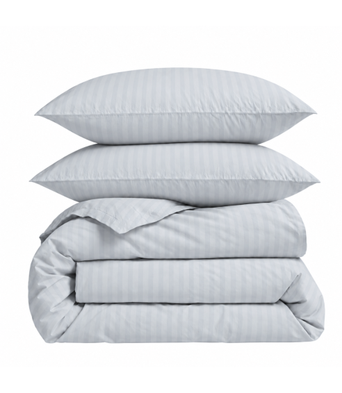 Premium Sateen Bedding Set „Light Gray Stripe Satin“. Satin bedding sets