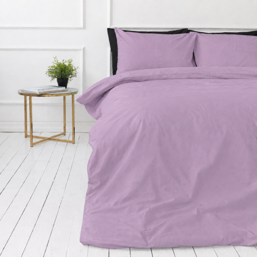Premium Sateen Bedding Set „Lilac Sateen“. Bedding sets 135x200, 140x200 cm, 200x200 cm, 200x220 cm. Pastel lilac bedding set with a minimalist solid-colour design. Premium Sateen Bedding Set „Lilac Sateen“. Bedding sets 135x200, 140x200 cm, 200x200 cm, 200x220 cm. Pastel lilac bedding set with a minimalist solid-colour design.