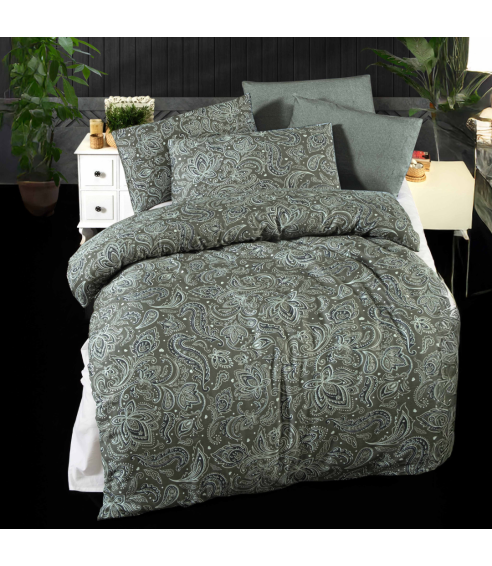 Premium Sateen Bedding Set „Melina Green“. Satin bedding sets