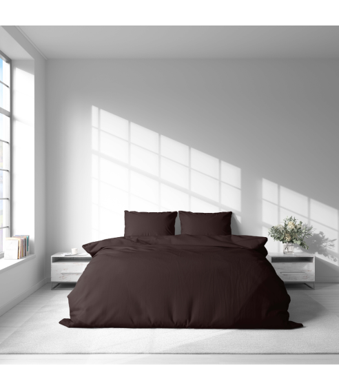 Premium Sateen Bedding Set „Chesnut glow“. Satin bedding sets