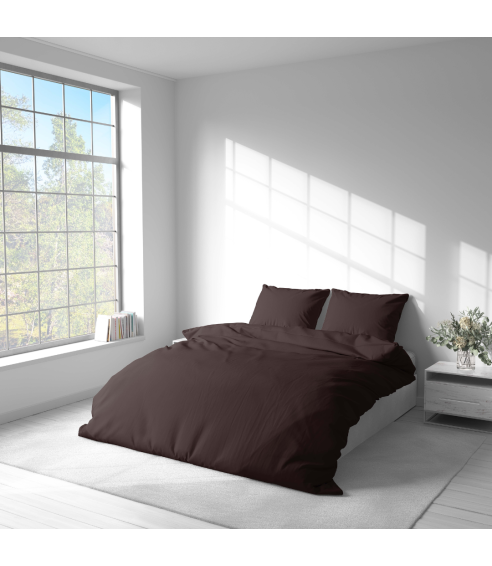 Premium Sateen Bedding Set „Chesnut glow“. Satin bedding sets